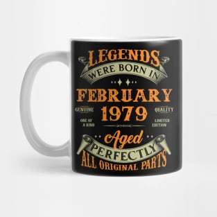 44th Birthday Gift Legends Born In February 1979 44 Years Old Mug